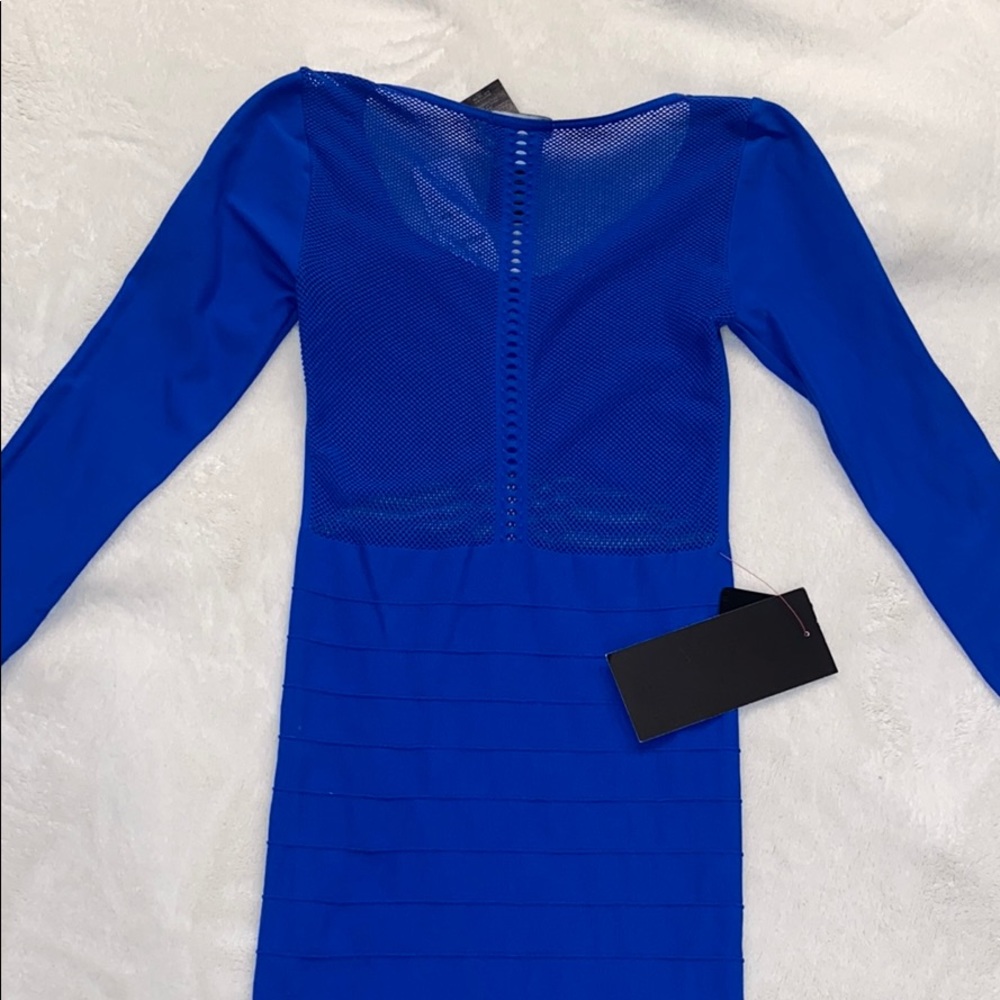 Bebe Blue Bodycon 3/4 Sleeve Dress